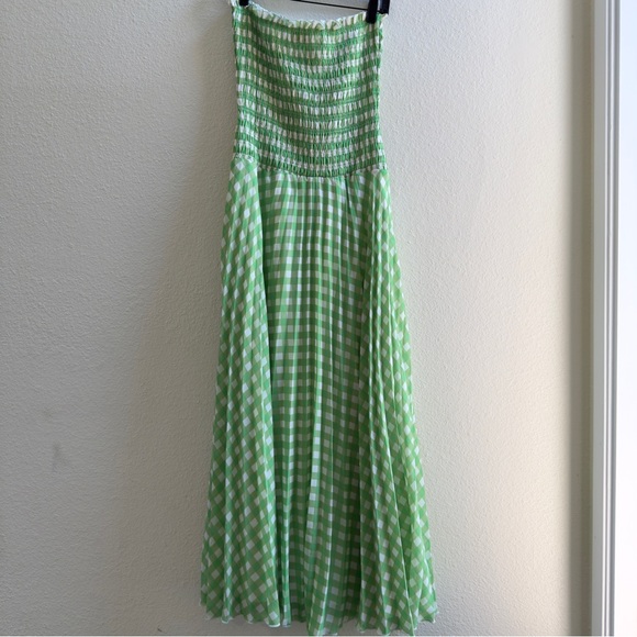 Strapless gingham green maxi Size 4 - Picture 4 of 5